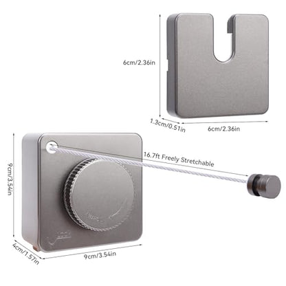 Retractable Wall-Mounted Indoor Clothesline, Stainless Steel Retractable Dryer Clothesline Convenient Non-Sagging ABS Drying Rope for Laundry Room Balcony Bathroom, 20kg Weight