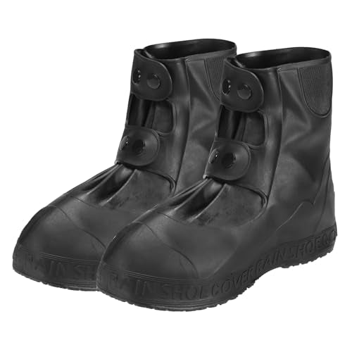 PATIKIL XXL Waterproof Shoe Cover, 1 Pair Reusable Non-Slip TPE Rain Shoe Cover Snow Boot Protector Overshoes Galoshes for Men and Women Rainy Outdoor, Black - color: Black, size: XX-Large