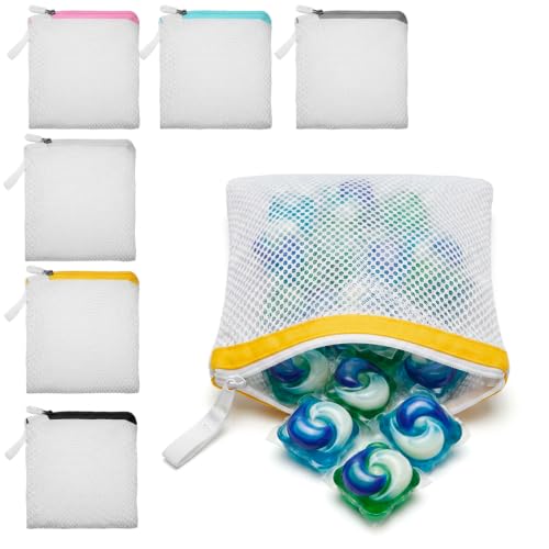 6PCS Small Mesh Laundry Bags Set, Delicate Laundry Bag for Lingerie and Socks, Compact Washing Bags for Delicates with Secure Zipper Closure, Ideal for Travel and Daily Laundry Organization