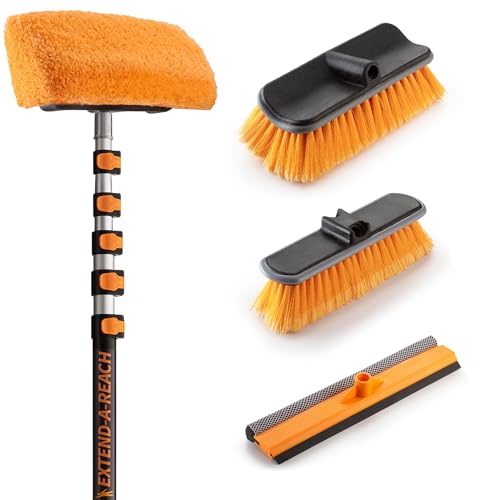 30-Foot Exterior House Cleaning Brush Set with 5-24 ft Extension Pole - size: 24 feet