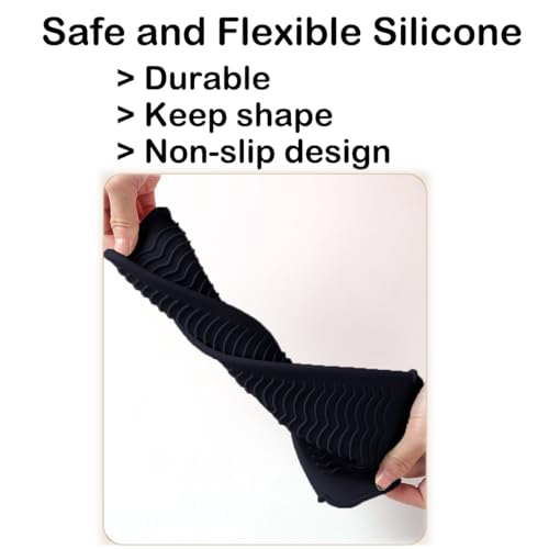 Heat Resistant Silicone Mat with Hanging Hole, Straightener Heat Resistant Travel Mat & Pouch for Curling Iron, Flat Iron and Other Hot Hair Styling Tools, 11 x 5 in, Black - color: Black, size: 1 Pack