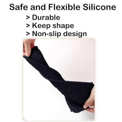 Heat Resistant Silicone Mat with Hanging Hole, Straightener Heat Resistant Travel Mat & Pouch for Curling Iron, Flat Iron and Other Hot Hair Styling Tools, 11 x 5 in, Black - color: Black, size: 1 Pack