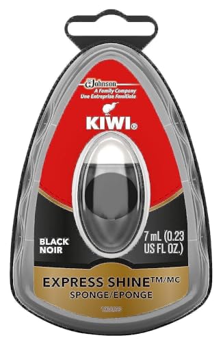 KIWI Express Shoe Shine Sponge | Leather Care for Shoes, Boots, Furniture, Jacket, Briefcase and More | Black, 0.23 Fl Oz (Pack of 1)