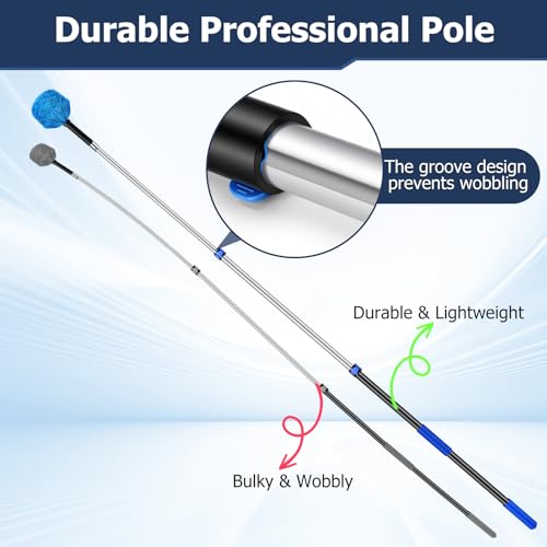 3.3-8 FT Telescopic Extension Pole Aluminum Paint Roller & Cleaning Pole - size: 8 Ft Blue