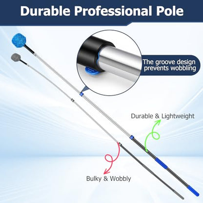 3.3-8 FT Telescopic Extension Pole Aluminum Paint Roller & Cleaning Pole - size: 8 Ft Blue