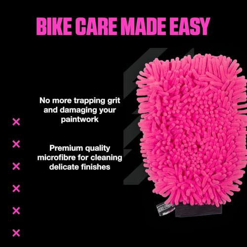 Muc-Off 2-in-1 Microfiber Wash Mitt - Chenille Cleaning Glove for Cars and Bikes - Waffle Sponge Design Removes Bugs and Tar