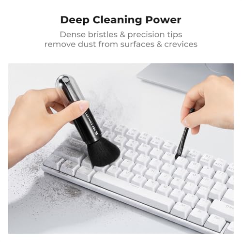 K&F CONCEPT 6-in-1 Keyboard Cleaning Brush Kit for Camera, Lens, PC,Black - color: Black