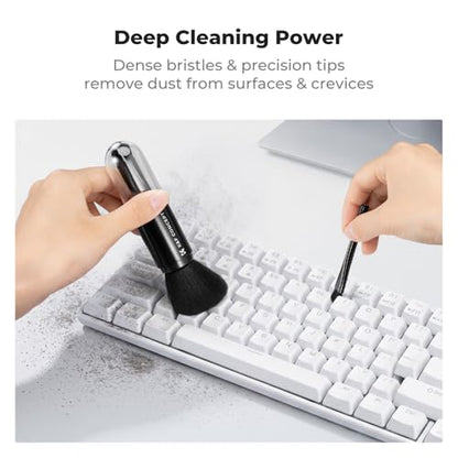 K&F CONCEPT 6-in-1 Keyboard Cleaning Brush Kit for Camera, Lens, PC,Black - color: Black