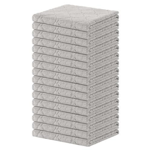 Homaxy Super Soft 16 Pack Coral Velvet Dish Cloths, 13" x 19", Grey - color: Grey, size: 13 x 19 inch- 16 Pack