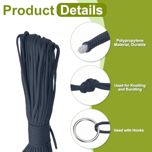 uxcell 4mm Nylon Rope, 10ft Portable Clothesline for Luggage and Backpack Tie Downs, Hanging Clothes, Swings, Camping and Mountaineering Tie Downs, Navy Glue - color: Navy Glue