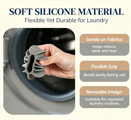 Reusable Magic Laundry Balls for Washing Machine, Anti-Tangle Anti-Stain Cleaning Tool, Pet Hair Remover & Lint Catcher, Manual Fur Catcher, No Electricity Needed (Grey,3pcs) - color: Gray, size: 3pcs