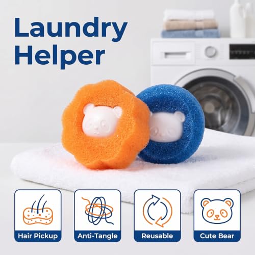 3Pcs Mix Colors Reusable Hair Remover for Washing Machine and Dryer - Laundry Ball Catcher for Clothing, Dog, Cat, Pet Lint Removal