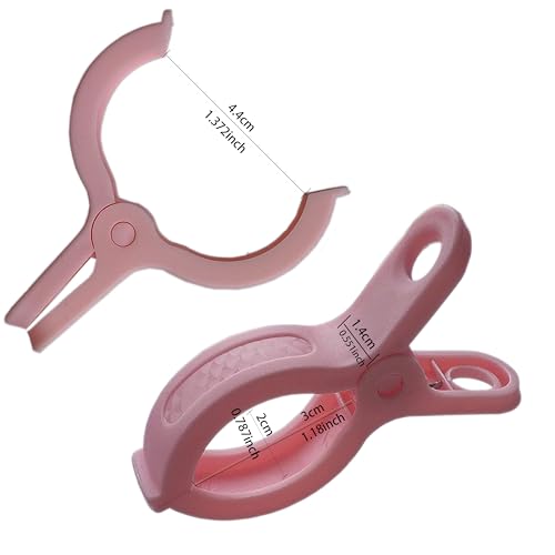 Plastic Clothes Pins Spring Clips Heavy Duty Laundry Clothespins Beach Towel Clips Clothes Pins Air-Drying Clothing Pin ，Set of 8 (Pink) - color: Pink