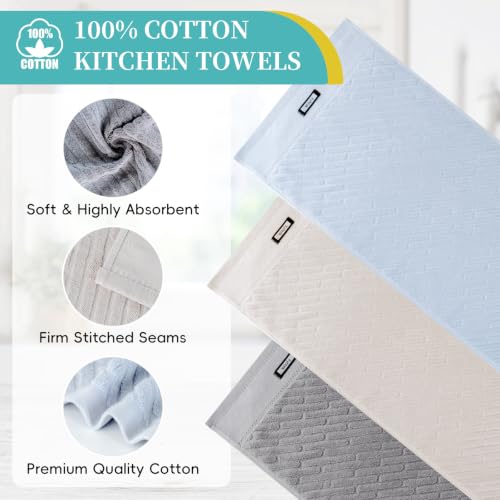 100% Cotton Kitchen Towels, 6 Pack Dish Towels & Dish Rags - size: 13.5×29inches
