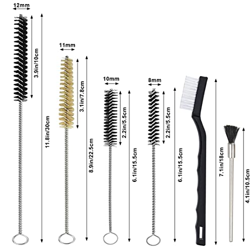 21 Pcs Nylon Mini Cleaning Brush Set Metal Straws Air Brush for Home Household Use Humming Bird Feeders Coffee Machine Tubing Pipe Cleaner Nozzle