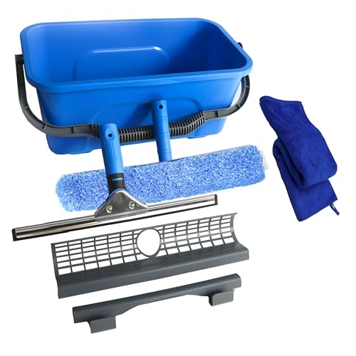 Window Cleaning Kit with Bucket,Squeegee for Window Cleaning - color: Blue 2, size: 17.7"L x 10.63"W x 7.87"H