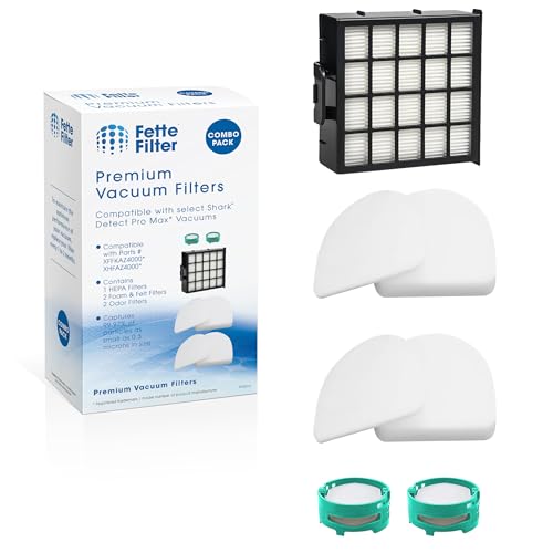 AZ4000 filter set compatible with Shark Detect Pro Max Upright Vacuum AZ4000 AZ4002 AZ4000C AZ4002W 1 Hepa Filters + 2 Foam & Felt Sets + 2 Odor Cartridges # XFFKAZ4000 XHFAZ4000 1541FC3000 - size: 1 + 2 + 2