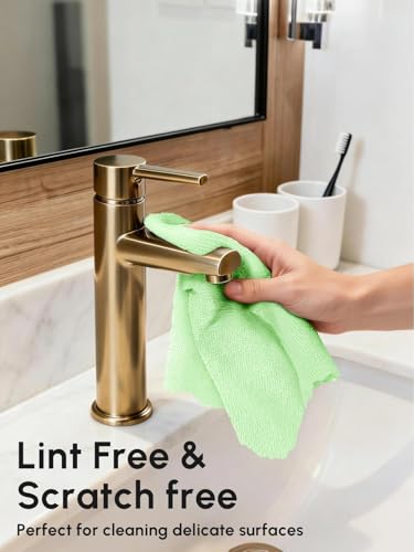 Microfiber Cleaning Cloths Roll 75 Pack 12x12 Inch Lint Free - color: Green