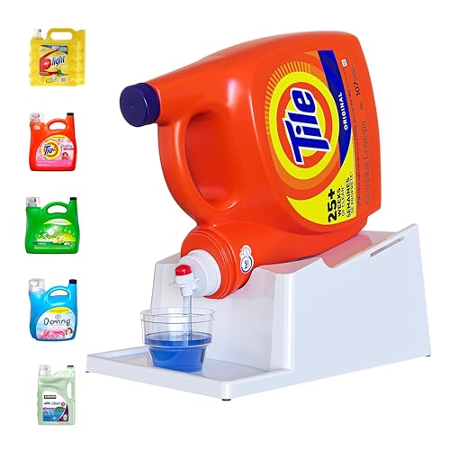 Skywin Liquid Laundry Detergent Dispenser Holder with Drip Tray - 1 Pack - color: White
