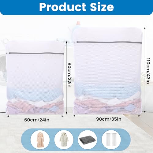 Dntorx 2 Pack Extra Large Mesh Laundry Bags for Delicates, 24x32In+35x43In - size: XX-Large + XXX-Large