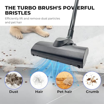 Turbo Brush Head Vacuum Attachment for Shark Navigator Rotator & Shop Vac using 1-1/4'',1-3/8" & 2-1/4'' Acessories - Removal Pet Hair for Hard Floors, Low Pile Carpet & Area Rugs