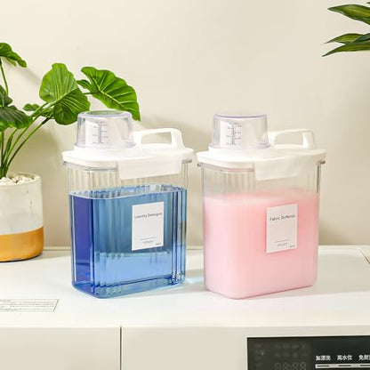64 OZ Laundry Detergent Dispenser, Liquid Laundry Soap Dispenser, Fabric Softener Dispenser, Scent Booster/Laundry Powder Holder & Container, Laundry Room Organization and Storage, 2PACK - color: 2p