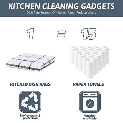 Nialnant 8 Pack Kitchen Towels, Dish Cloths for Washing Dishes - color: Grey, size: 12 x 12 in - 8PCS