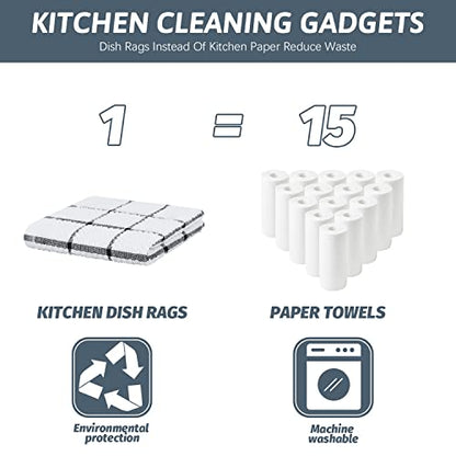 Nialnant 8 Pack Kitchen Towels, Dish Cloths for Washing Dishes - color: Grey, size: 12 x 12 in - 8PCS