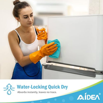 AIDEA Blue Microfiber Cleaning Cloth-12PK, Cleaning Rags 12"x 12" Absorbent - color: Blue, size: 12in.x12in.