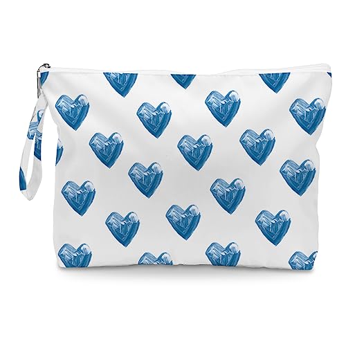 Fokongna Heart Wet Bag, For Swimsuit Travel Makeup Toiletry Bag Waterproof Large Capacity for Women Girls Mom Sister Friends Boho Heart Romantic Gifts Blue - color: Heart12