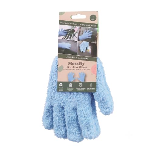 Mossify Leaf Shining Microfiber Gloves - color: Blue