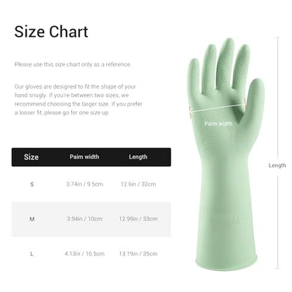 ThxToms 4 Pairs Reusable Dishwashing Cleaning Gloves,10 Mil Thick, 13" - size: Medium