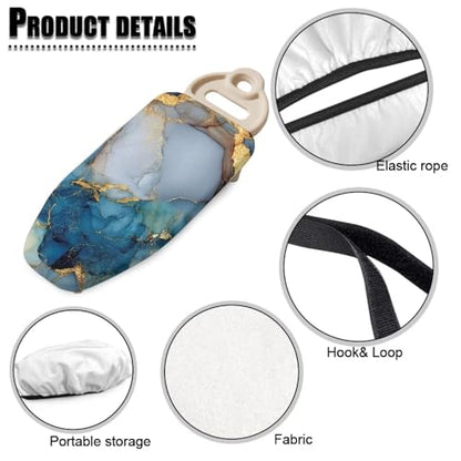 Marble Printed Ironing Board Cover with Elastic Edge, Apartment RVs Anti Slip Iron Board Cover Scorch Resistant, Mini Table Top Ironing Cover Easy Replacement - color: Blue - Marble