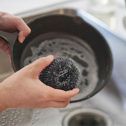 Stainless Steel Wool BBQ Grill Cleaning Scrubber Pads, 4 Pack - style: Replacement mesh scrubbers 4