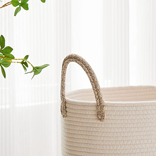 VIPOSCO 58L Tall Woven Laundry Basket Hamper, White Brown - color: Brown, size: 58L