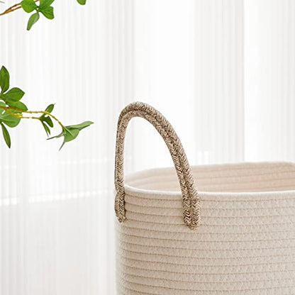 VIPOSCO 58L Tall Woven Laundry Basket Hamper, White Brown - color: Brown, size: 58L