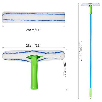 Forgrace Flexible Silicone Squeegee & Microfiber Scrubber with Long Handle