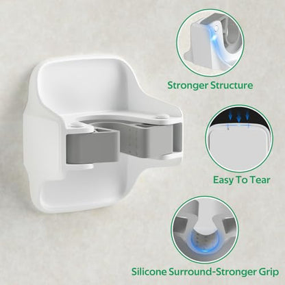 reliahom Broom Holder Wall Mount Mop Grippers organizer wall hanging, 3Pack - color: White, size: 3 Pack 1Rack