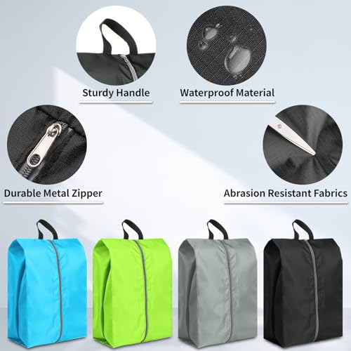 Shoe Bags for Travel, Set of 4 Pack Shoe Travel Bags for Packing Large - color: Mixcolor