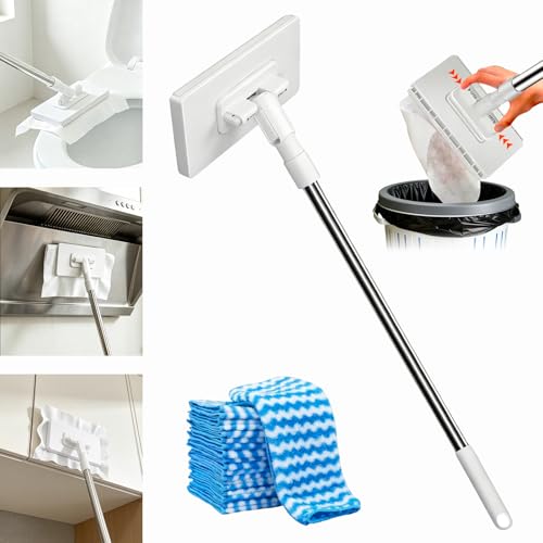Hands Free Flat Mop, Zero Touch Gap Dust Cleaner & Locking Head