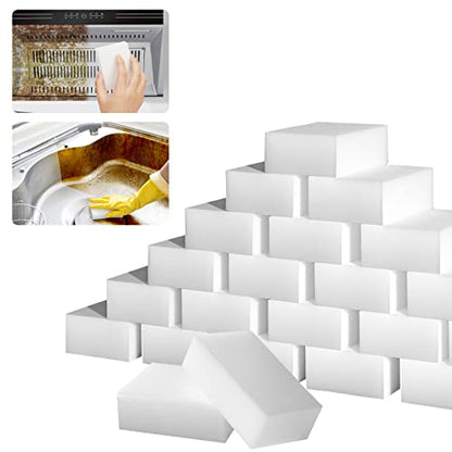 100Pack Magic Sponge Eraser, Extra Large Melamine Foam Sponge, Multi-Functional Household Cleaning Sponges, No Scratch Cleaning Pads for Kitchen, Oven, Bathroom, Bathtub, Sink, Wall, Shoes
