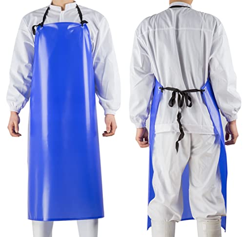Chemical Resistant Vinyl Apron - Blue Plus Size PVC Aprons（5 Pack）