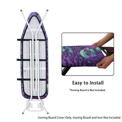Bat and Skull Pumpkin Iron Board Cover Ironing Board Protector - color: Bat and Skull