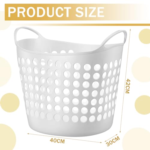 Suclain 3 Pcs Flexible Laundry Basket Set Carry Portable Flexible Laundry with Carrying Handles White Large Versatile Laundry for Bathroom College Dorm Laundry Room