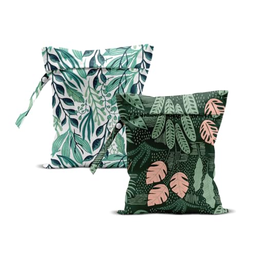 2Pcs Tropical Wet Bag Plant Waterproof Reusable Wet Dry Bags, 12x10 Inch - color: Multicolor 1342
