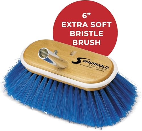Shurhold 6" Nylon Extra Soft Bristles Deck Brush - style: Extra Soft, Blue