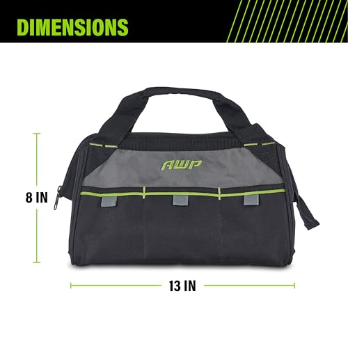 AWP Tool Bags, Premium Tool Bag, Black, Durable Tool Tote, for Professionals and Contractors - size: 13 Inch (Pack of 6), style: Tool Bag