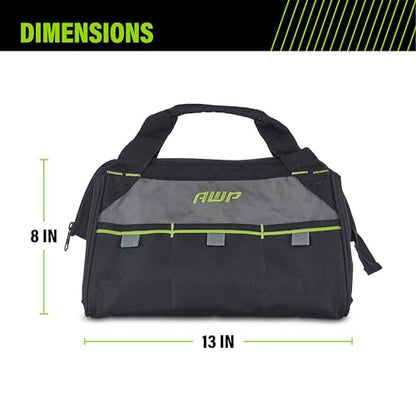 AWP Tool Bags, Premium Tool Bag, Black, Durable Tool Tote, for Professionals and Contractors - size: 13 Inch (Pack of 6), style: Tool Bag