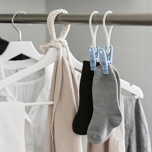 Frcctre 120 Pack Plastic Clothes Pins, Multi-Purpose Plastic Hanging Clips with Rope, Windproof Laundry Hooks Hanger Clips Clothespins Clothes Peg for Hanging Clothes Hat Towel Sock Gloves Photos