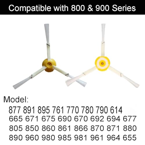 3-Pack Replacement Side Brush Compatible with IRobots Roomba 800 and 900 Series & 600 Series 877 891 895 761 770 780 790 614 665 671 675 690 670 Models,White - 4636428
